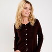 Gilet manches longues marron fonc&eacute; femme