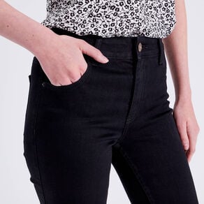 jeans droit taille haute denim noir femme Jeans droit taille haute denim noir femme