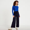 Pantalon large taille standard bleu marine femme