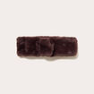 Set bandeau et gants fausse fourrure marron fonc&eacute; femme