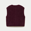 Gilet sans manches fausse fourrure prune femme