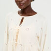 Blouse manches longues en cr&ecirc;pe blanc femme