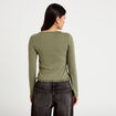 T-shirt 2-en-1 vert kaki femme