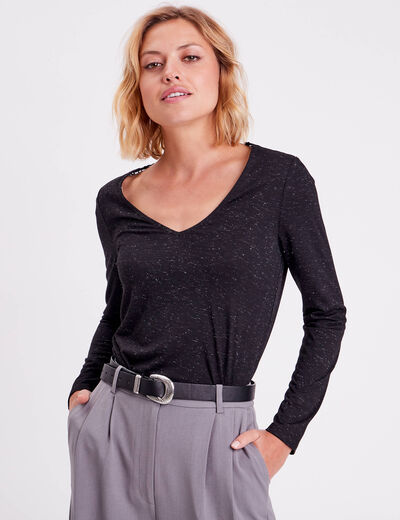 T-shirt manches longues noir femme