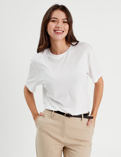 T-shirt manches courtes blanc femme