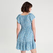 Robe évasée manches courtes bleu femme