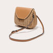 Sac boîte paille camel femme