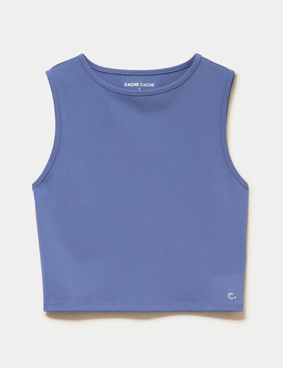 D&eacute;bardeur col rond bleu fonc&eacute; femme