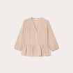 Blouse manches 3/4 beige femme