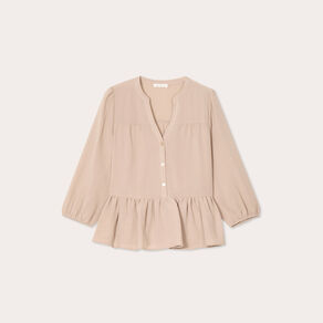 Blouse manches 3/4 beige femme