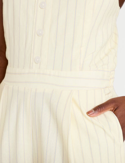 Combinaison large col am&eacute;ricain jaune pastel femme
