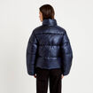 Doudoune col montant bas resserr&eacute; bleu marine femme