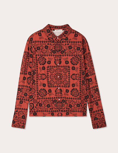 Chemise manches longues rouge clair femme