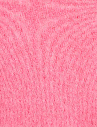 Pull avec col en V rose vif femme
