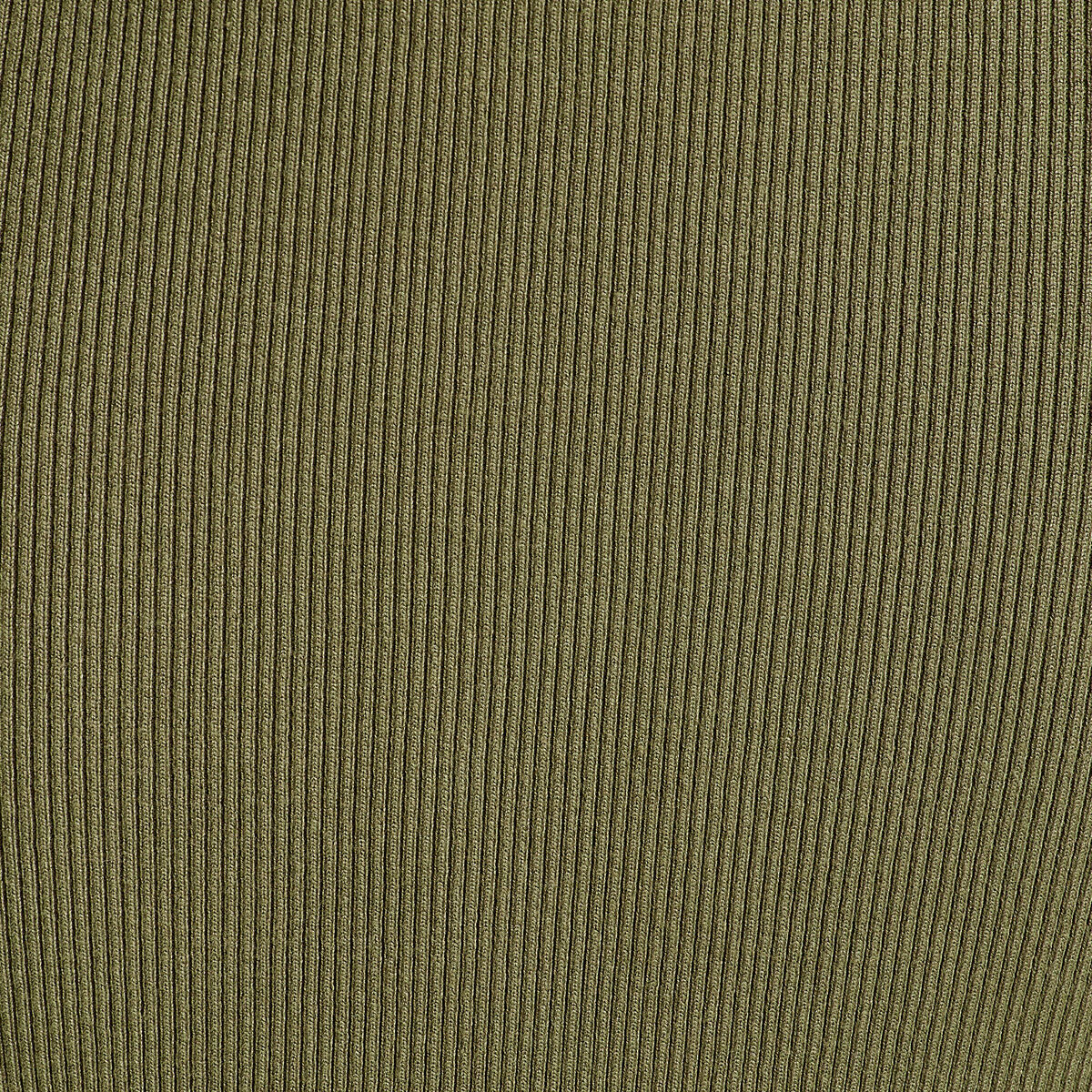 Jupe tricot midi droite vert kaki femme