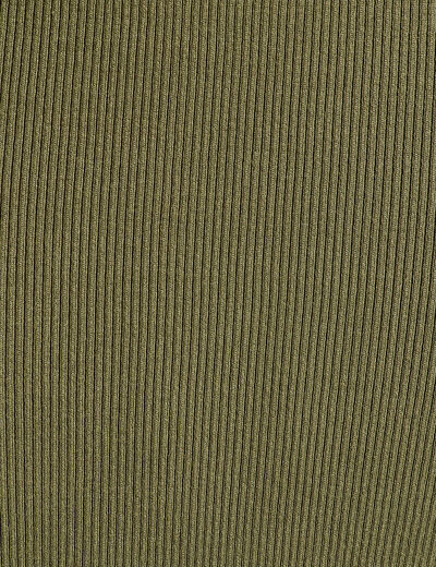 Jupe tricot midi droite vert kaki femme