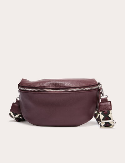 Sac banane en bandoulière bordeaux femme