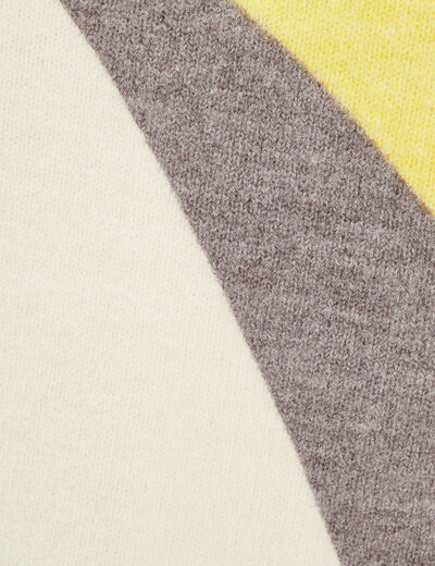 Pull manches longues jaune pastel femme