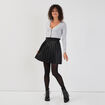 Jupe évasée plissée noir femme