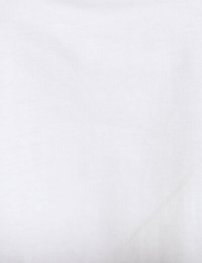 T-shirt manches courtes print fleurs blanc femme