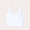 Débardeur cropped bretelles blanc femme