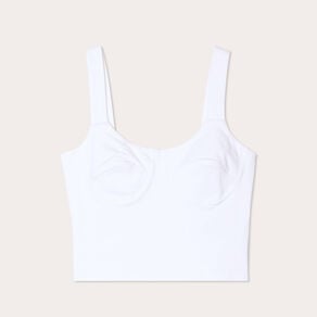 debardeur cropped bretelles blanc femme Débardeur cropped bretelles blanc femme
