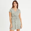Robe patineuse ceinturée vert femme
