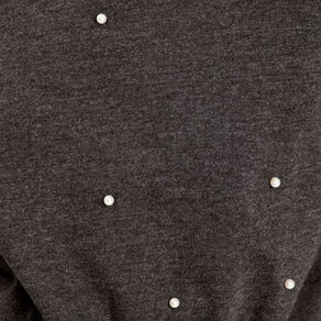 sweat oversize avec perles gris fonce femme Sweat oversize avec perles gris foncé femme