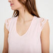 Blouse sans manches pliss&eacute;e rose clair femme