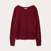 Pull col bateau rouge foncé femme