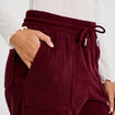 Pantalon jogging velours bordeaux femme