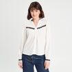 Blouse manches longues ecru femme