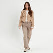 Jeans droit 5 poches marron cognac femme