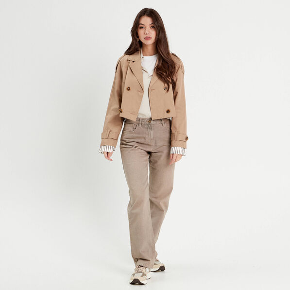 jeans droit 5 poches marron cognac femme Jeans droit 5 poches marron cognac femme