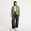 Veste matelass&eacute;e zipp&eacute;e vert kaki femme