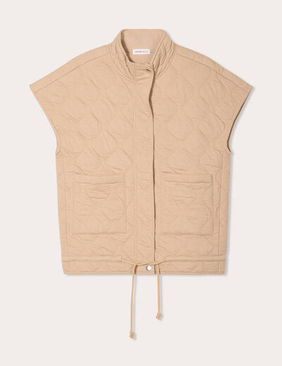 Veste sans manches matelassée taupe femme
