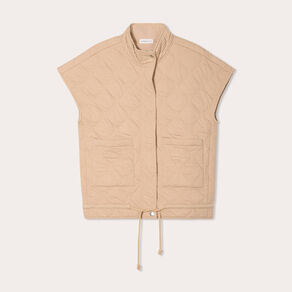 veste sans manches matelassee taupe femme Veste sans manches matelassée taupe femme