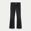 Jean bootcut taille basse denim noir femme
