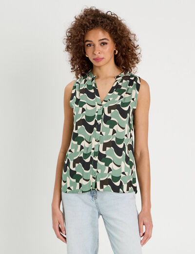 Chemise sans manches vert femme
