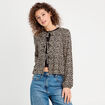 Blouse nouée manches longues blanc femme