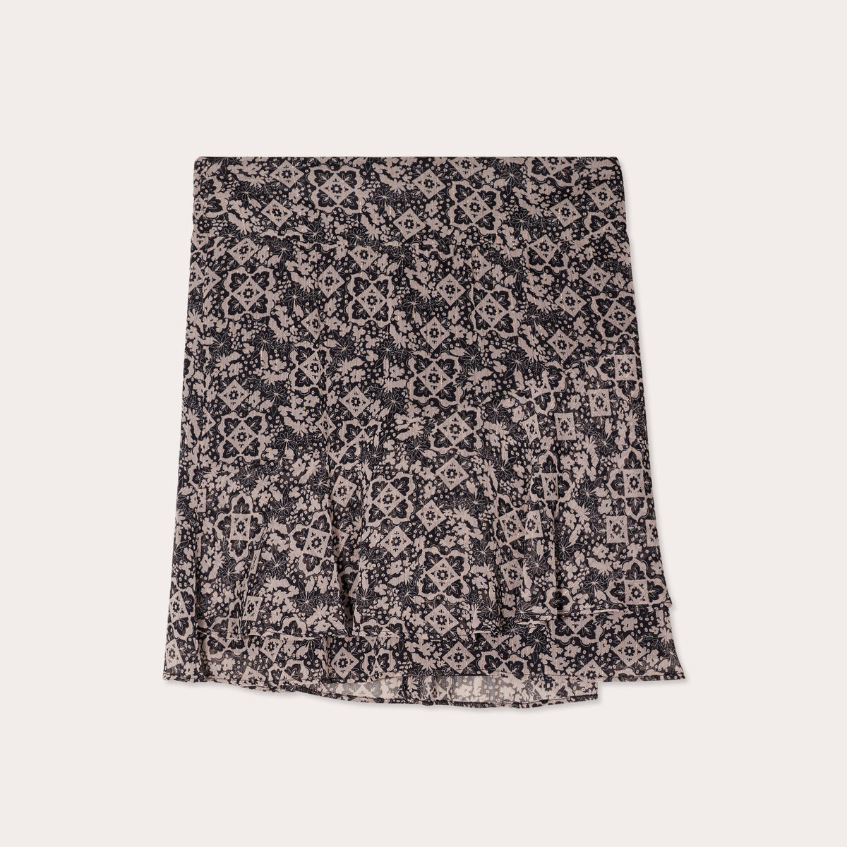 Jupe évasée taille élastiquée noir femme