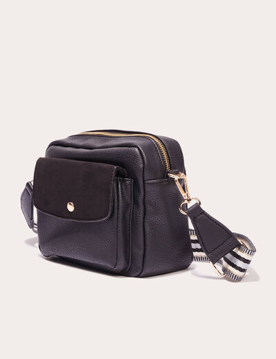 Sac carré en bandoulière noir femme