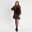 Robe droite volants noir femme