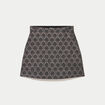 Jupe-short trap&egrave;ze courte stretch gris femme