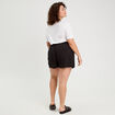 Short regular contenant du lin noir femme