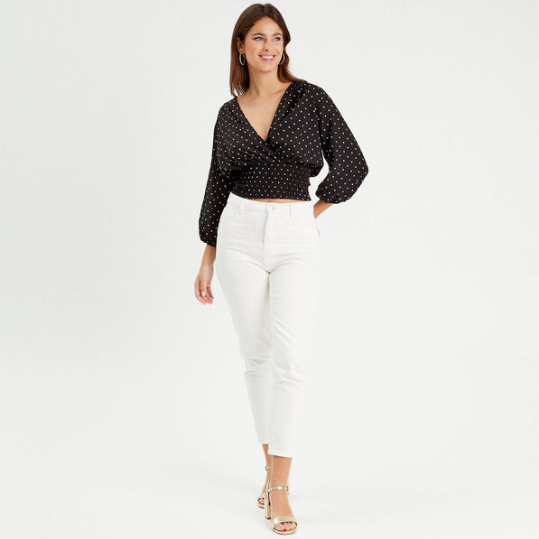 blouse manches 34 noir femme Blouse manches 3/4 noir femme