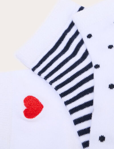 Lot de 3 paires chaussettes ecru femme