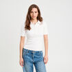 Polo manches courtes blanc femme