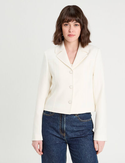 Veste esprit blazer ecru femme