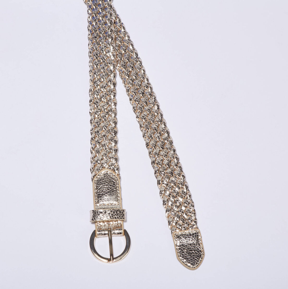 Ceinture tressée couleur or femme
